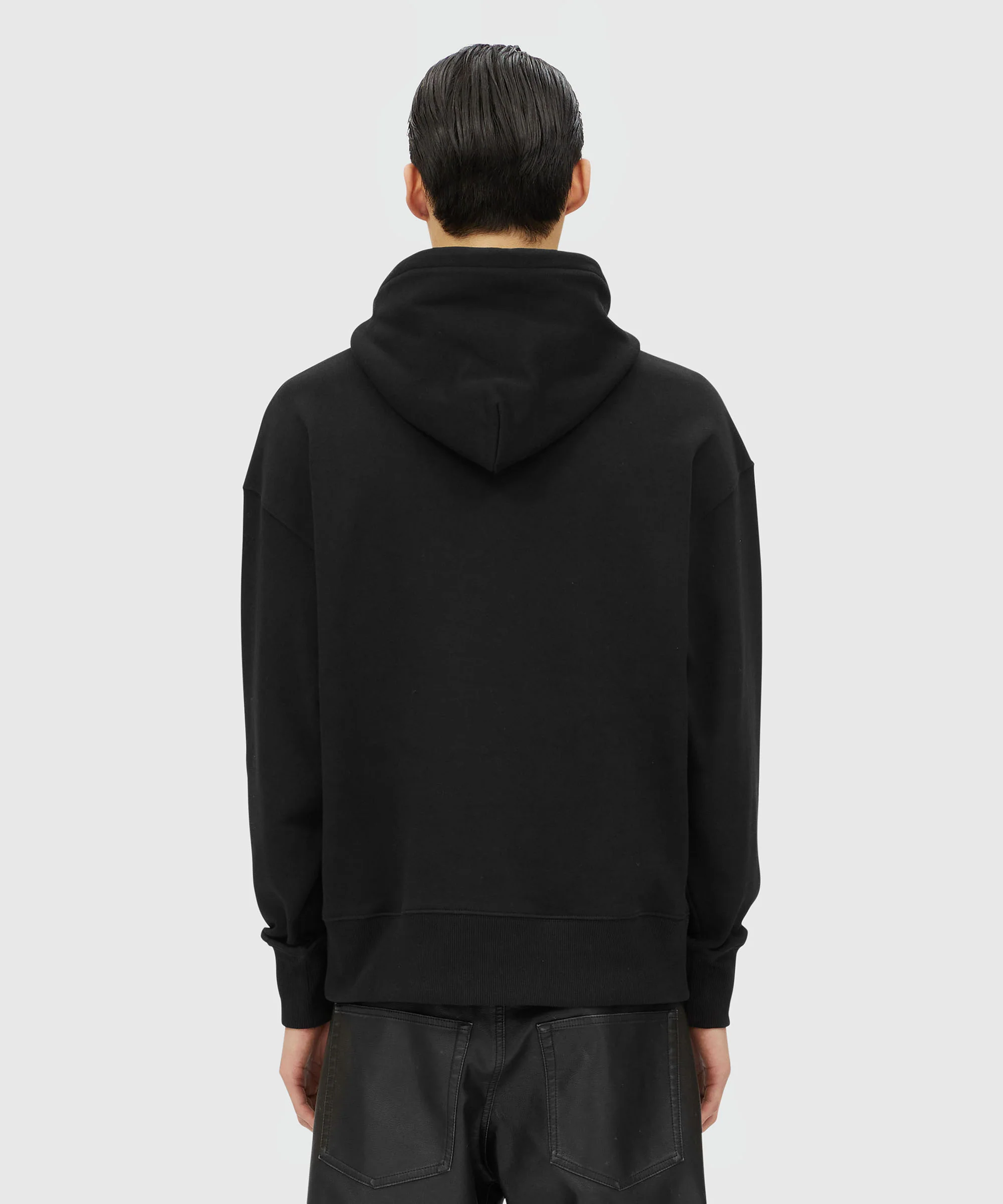 Black cotton sweatshirt with graphic box logo - Image 3