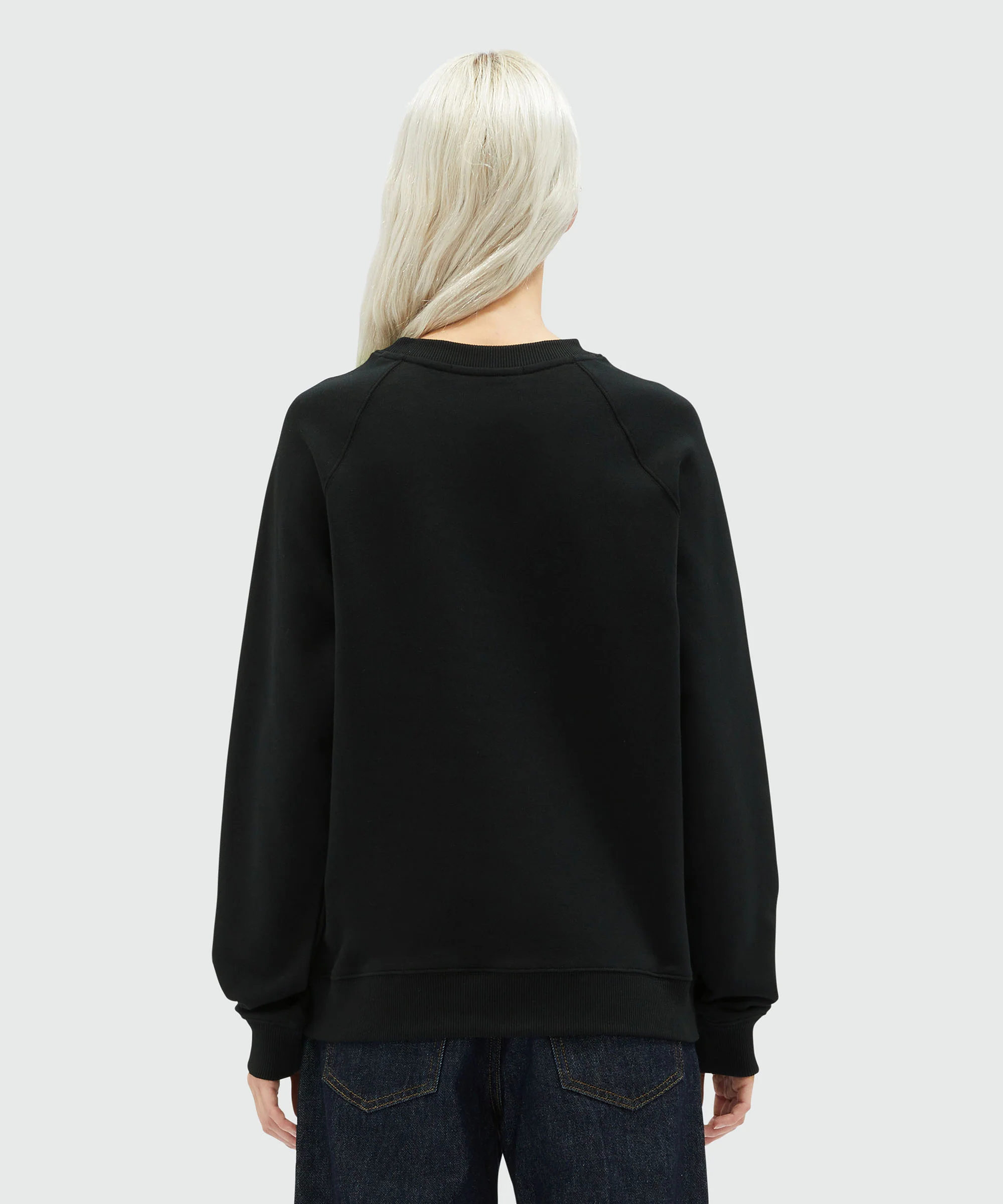 Black jersey sweatshirt with micro logo - Image 3