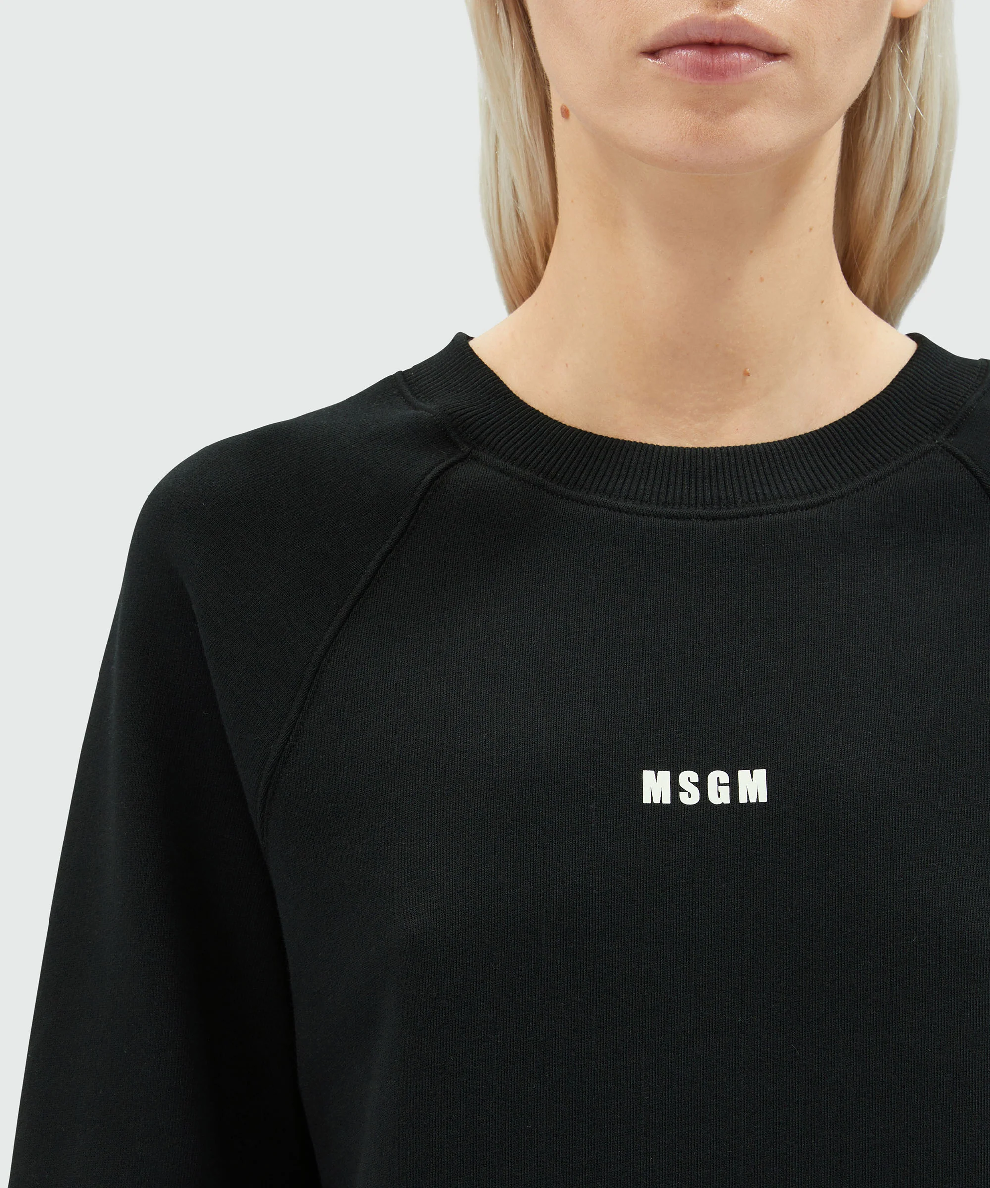 Black jersey sweatshirt with micro logo - Image 5