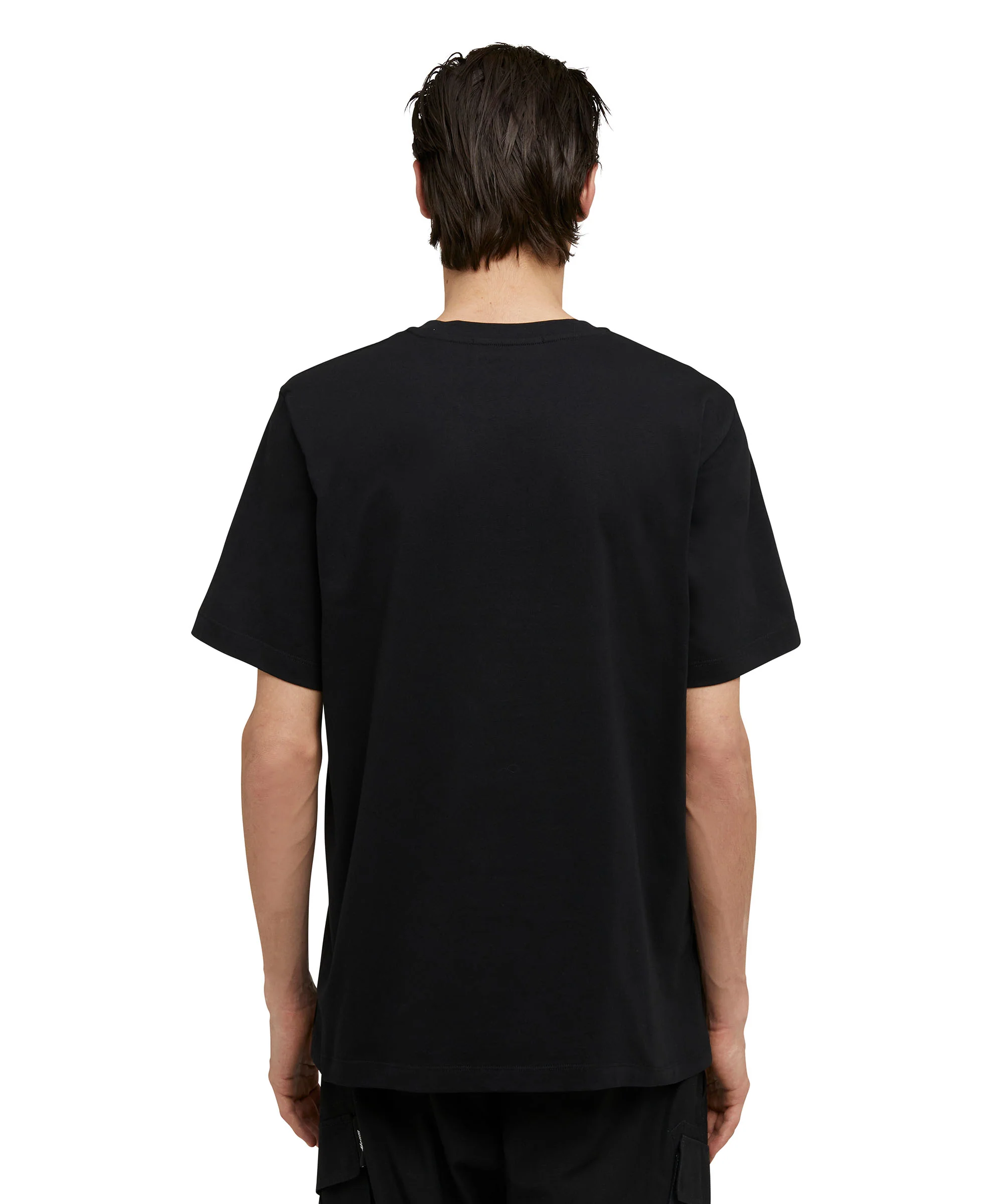 Cotton crewneck t-shirt with brushed MSGM logo at the neckline - Image 5