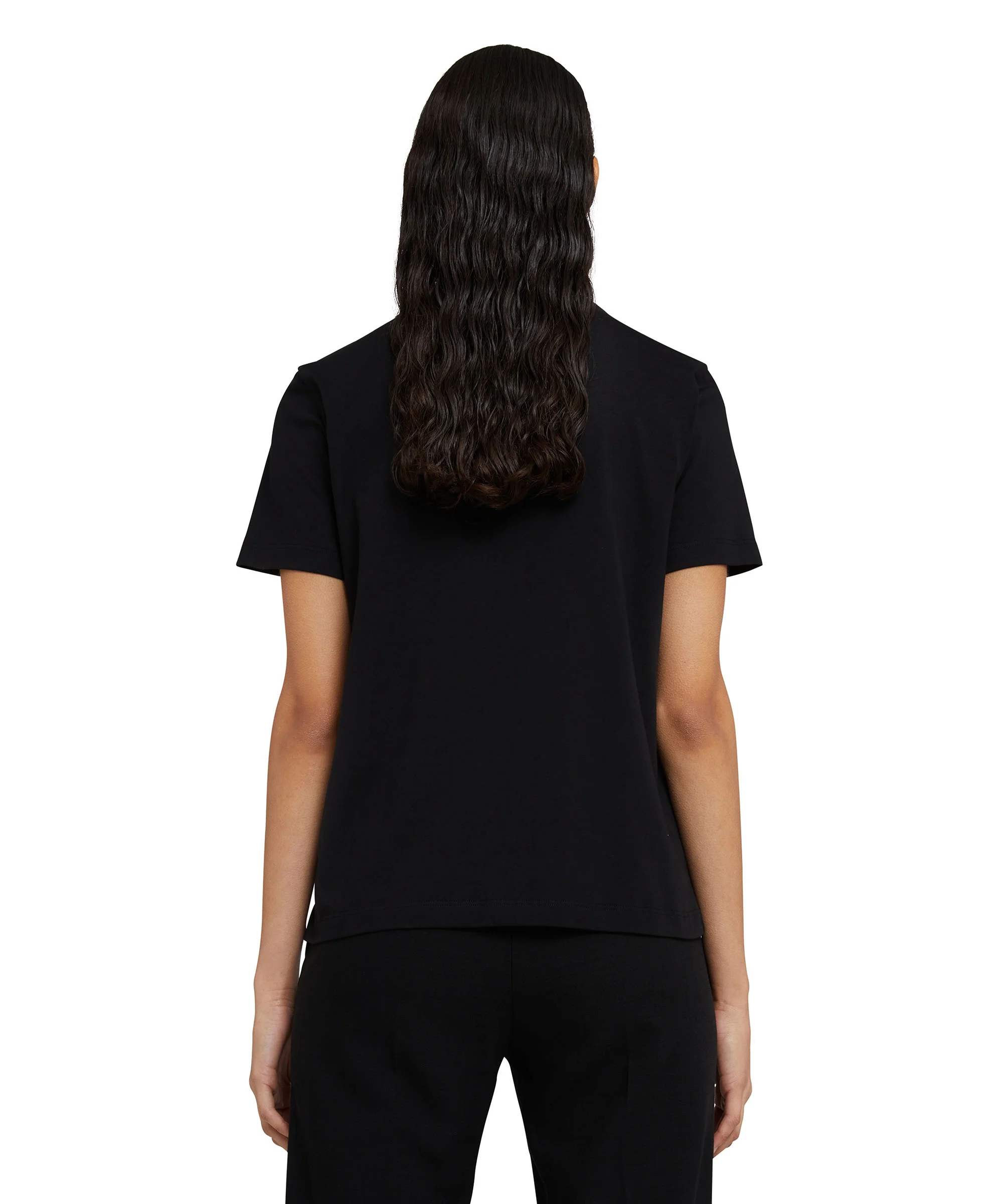 Cotton crewneck t-shirt with MSGM micro logo - Image 3