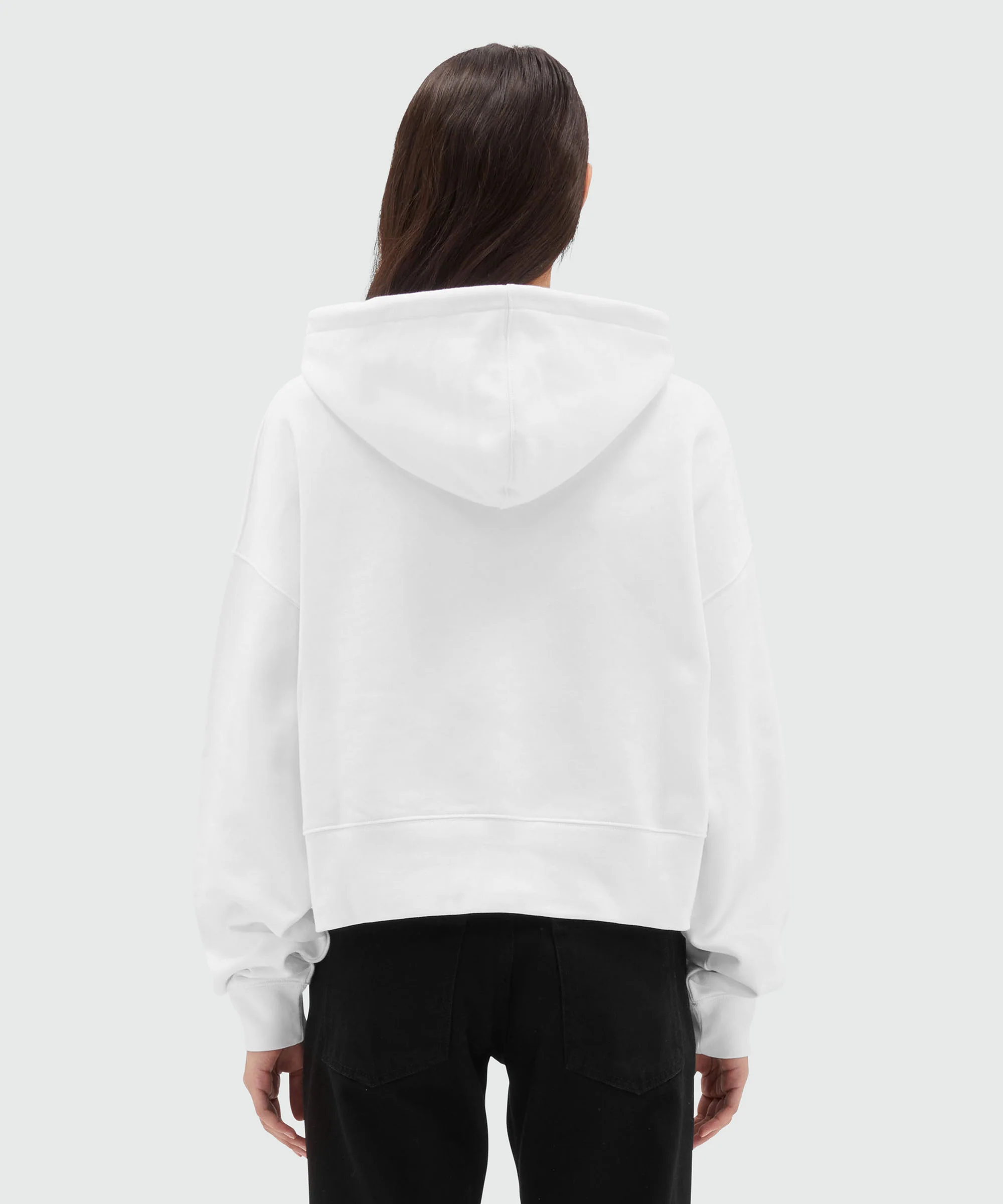 Cotton sweatshirt with hood and micro logo - Image 3