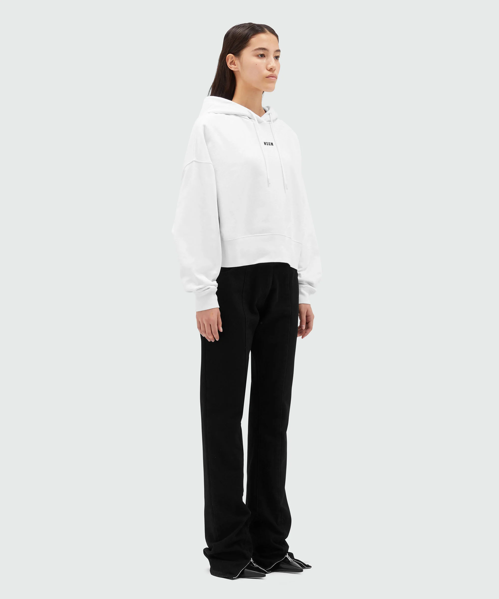 Cotton sweatshirt with hood and micro logo - Image 4