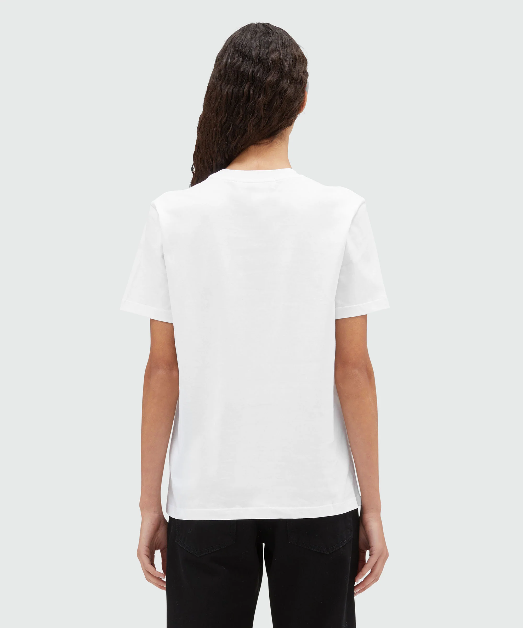Cotton T-shirt in solid colour with logo - Image 3