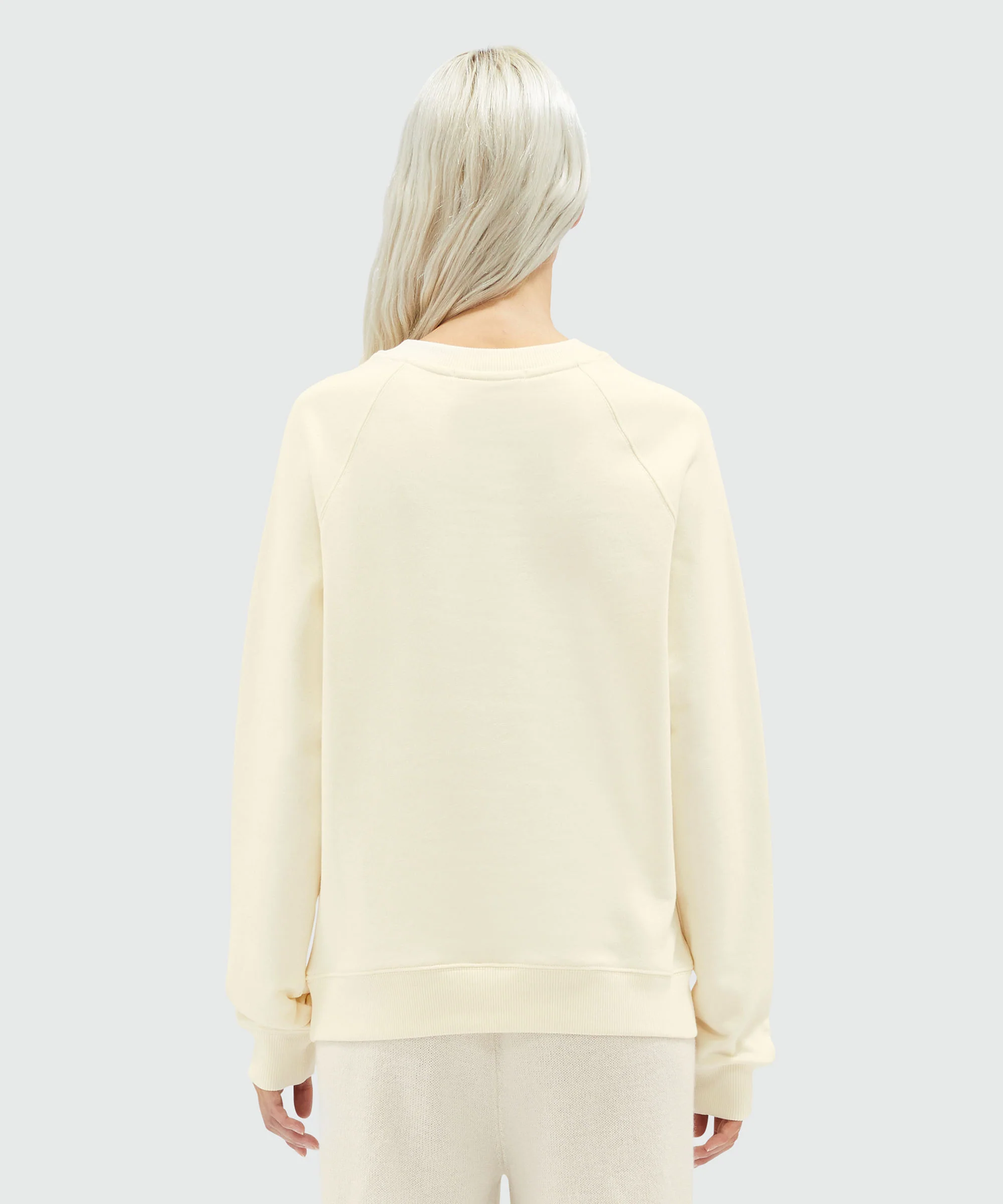 Cream jersey sweatshirt with micro logo - Image 3