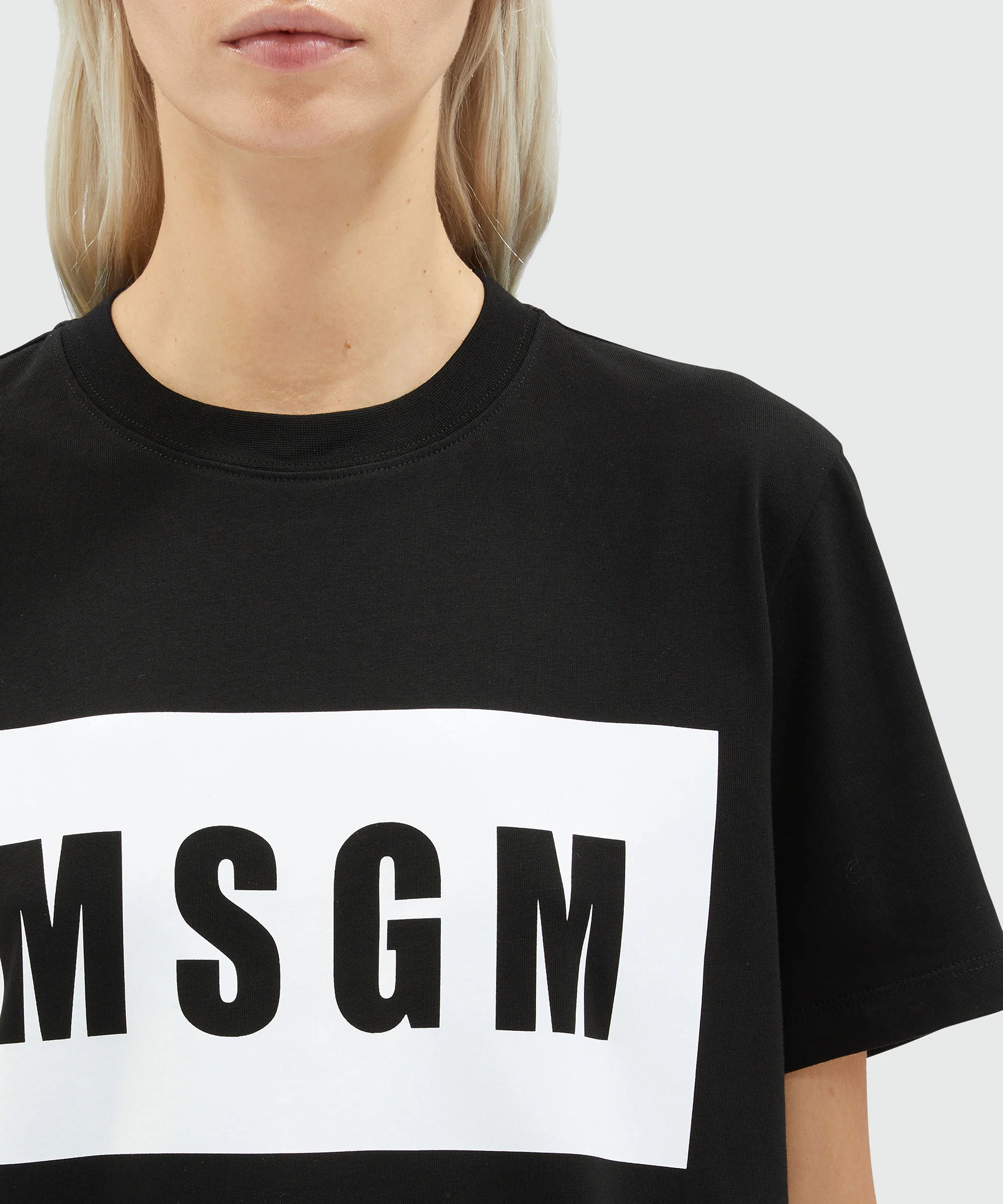 Crew neck T-shirt with MSGM box logo - Image 5