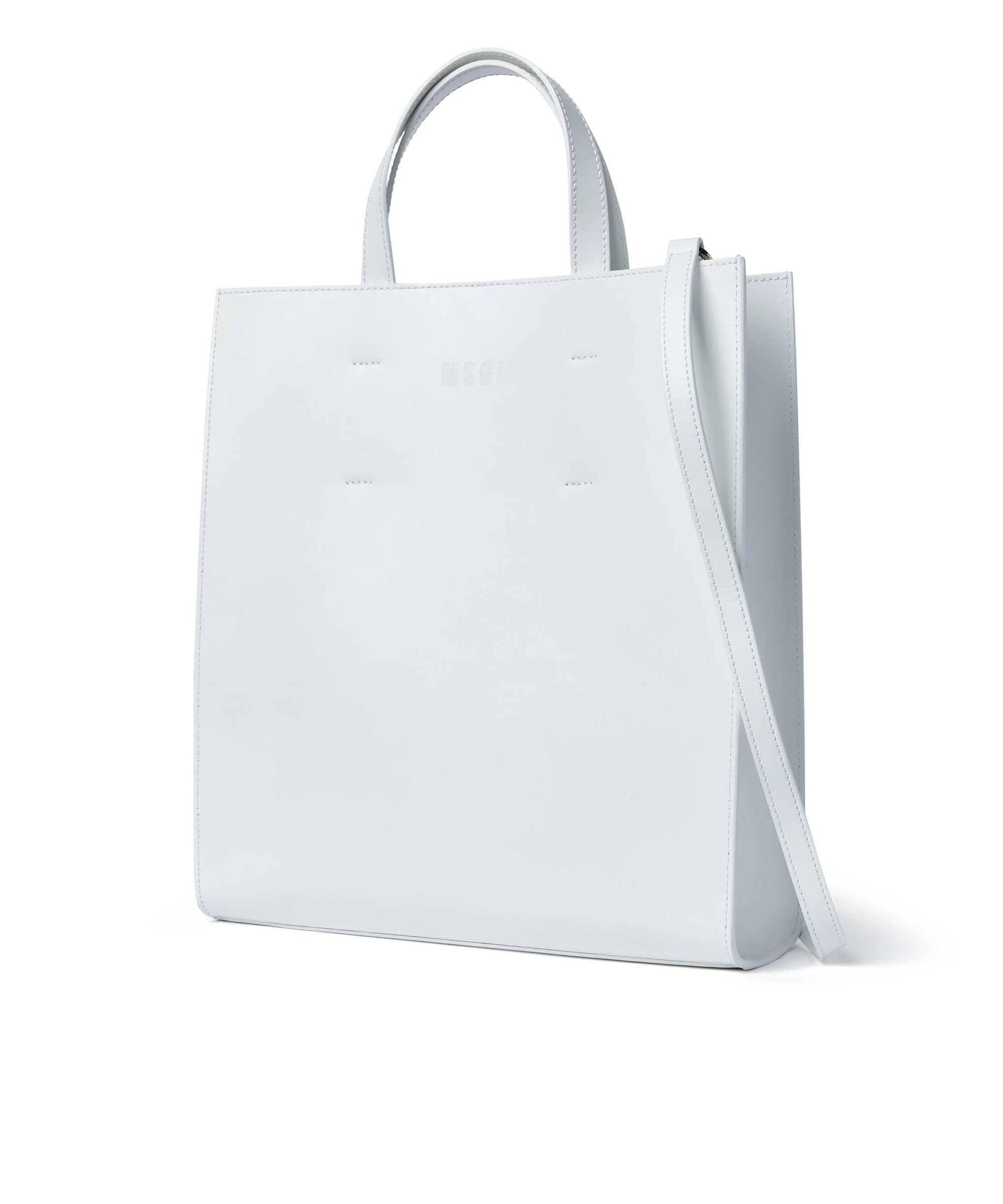 Faux leather tote bag with embossed micro logo - Image 3