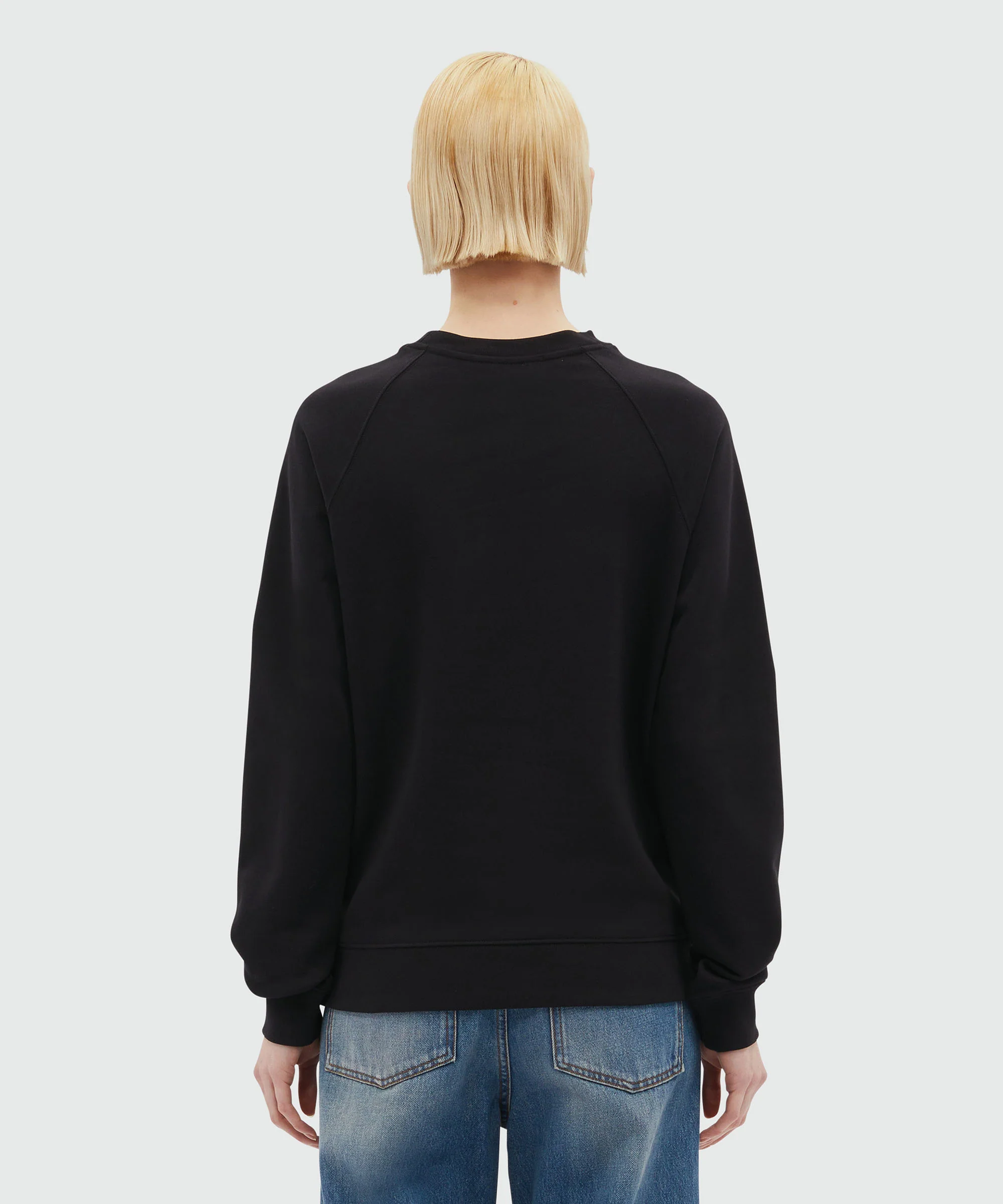 Black crew neck sweatshirt with brushstroke logo - Image 3
