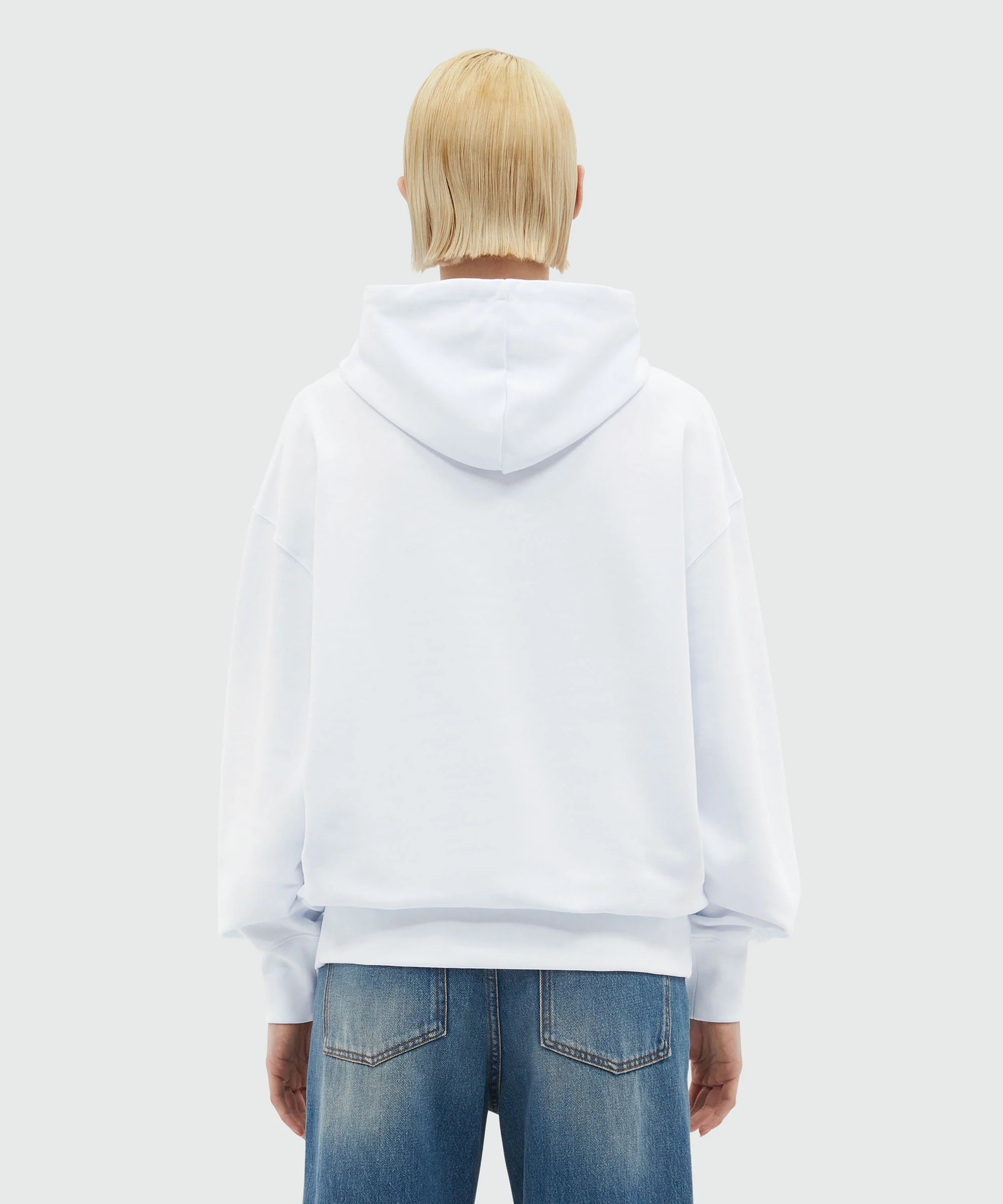 White Hoodie with brushstroke logo - Image 3