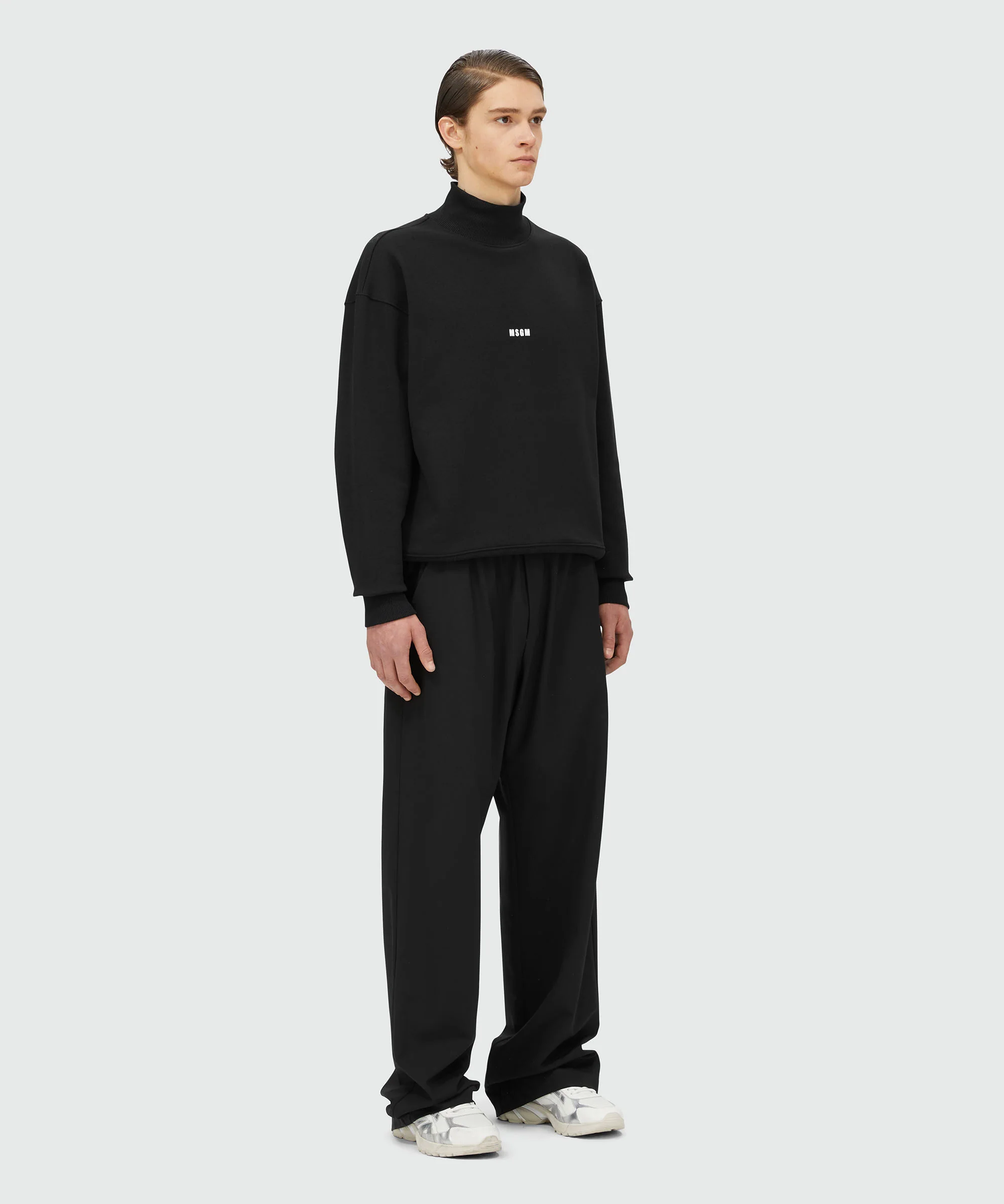 Black turtleneck sweatshirt with micro logo - Image 4