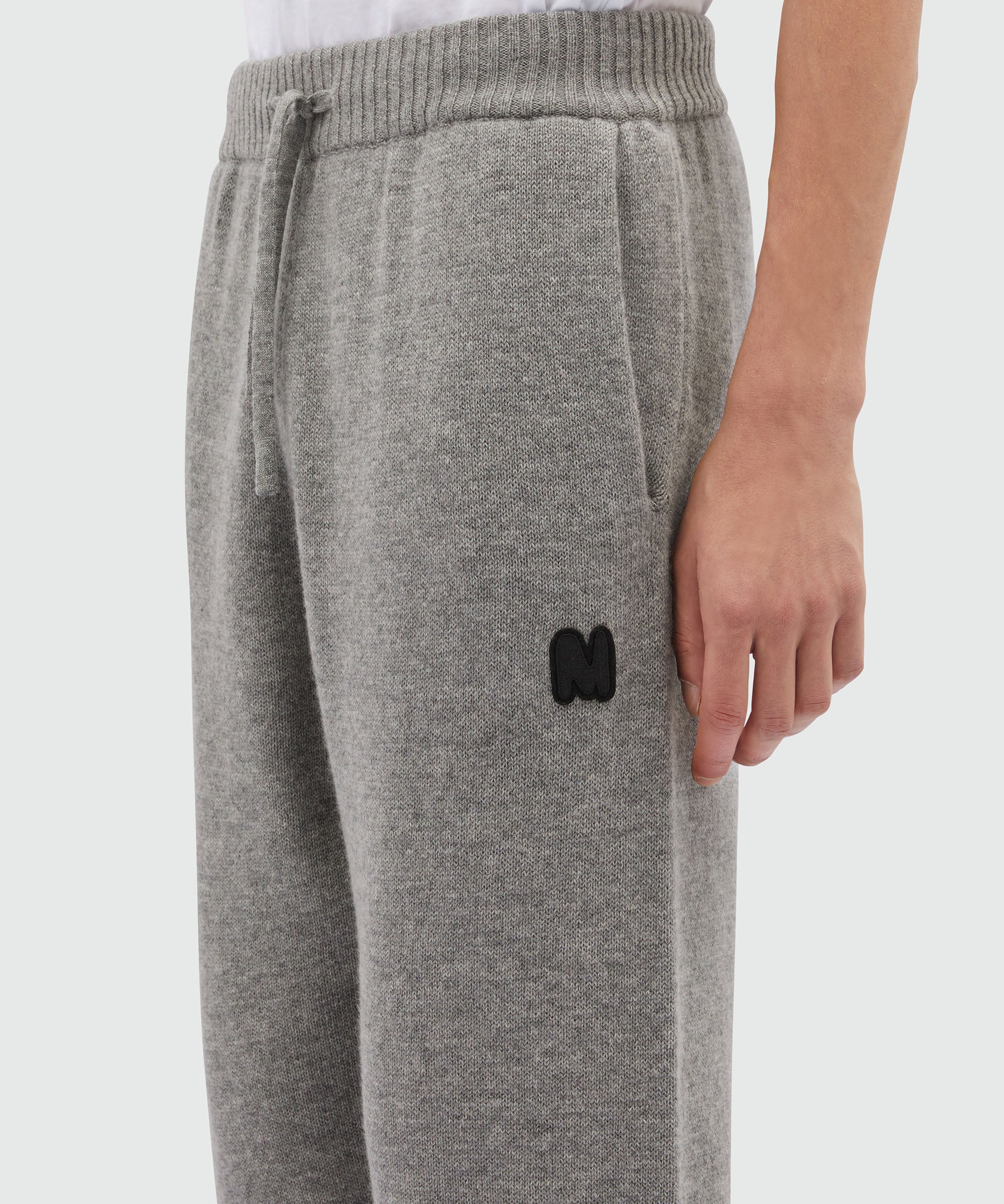 Grey melange blended cashmere jogging pants - Image 5
