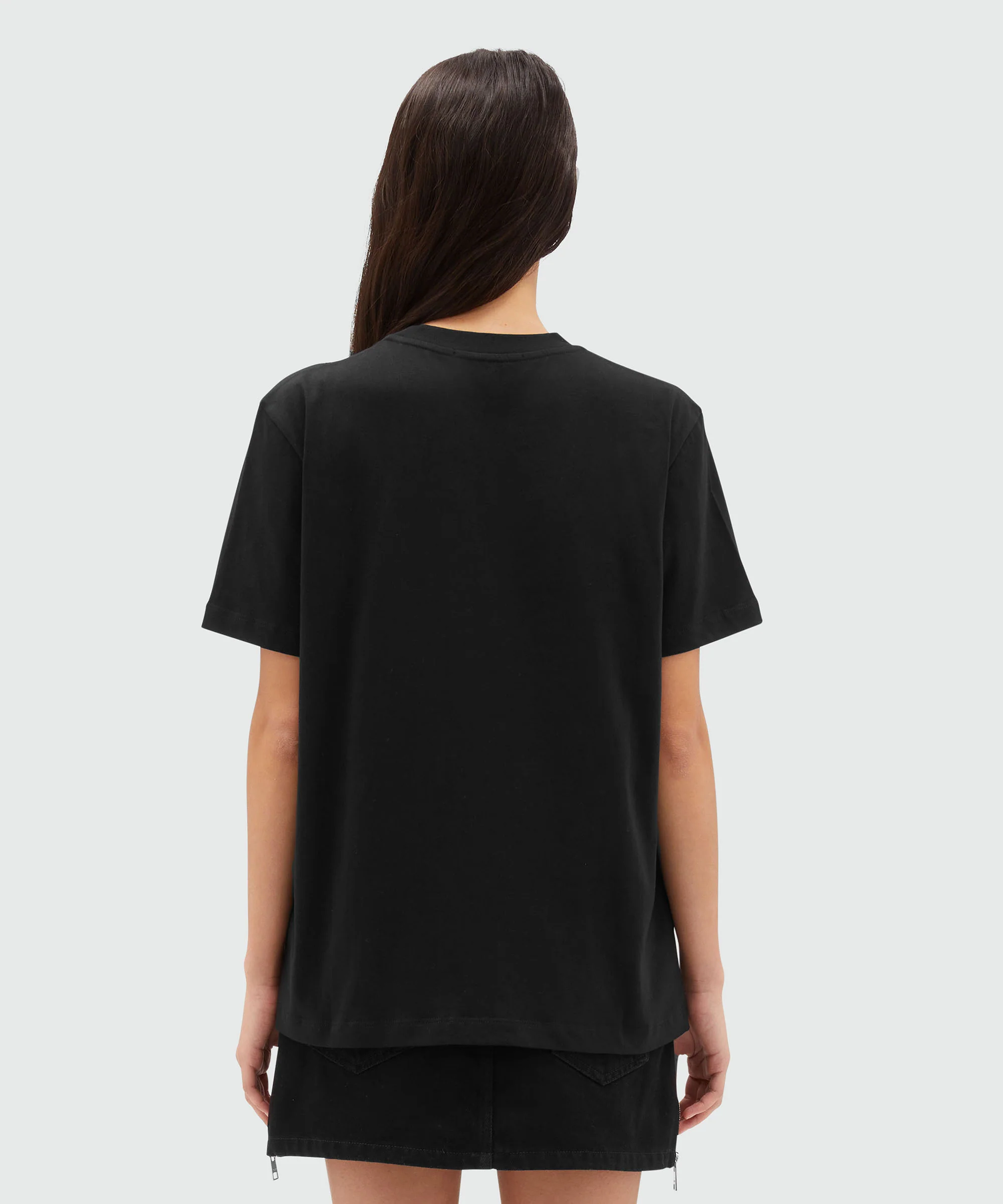 Round neck cotton T-shirt with embroidered logo - Image 3
