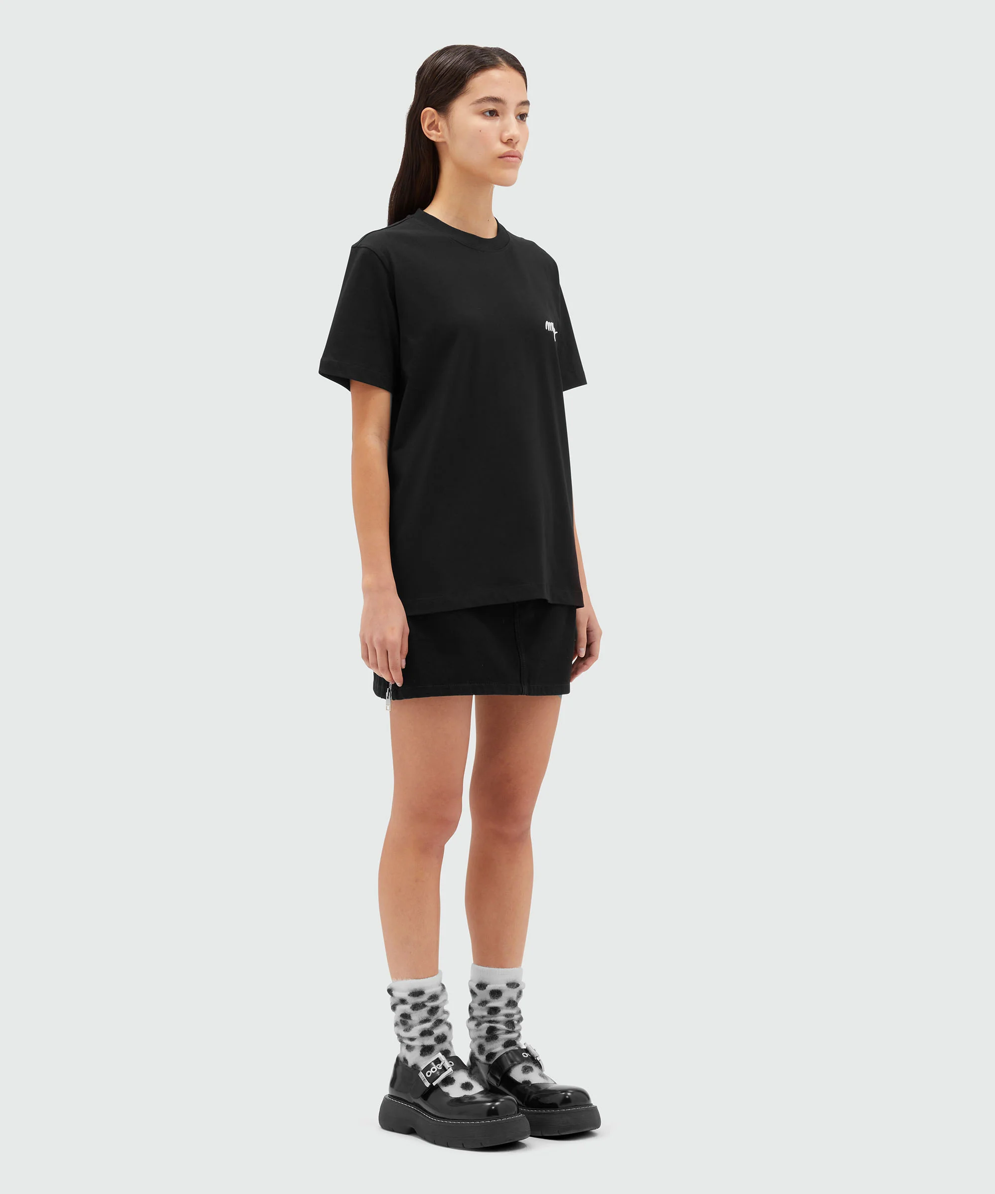 Round neck cotton T-shirt with embroidered logo - Image 4