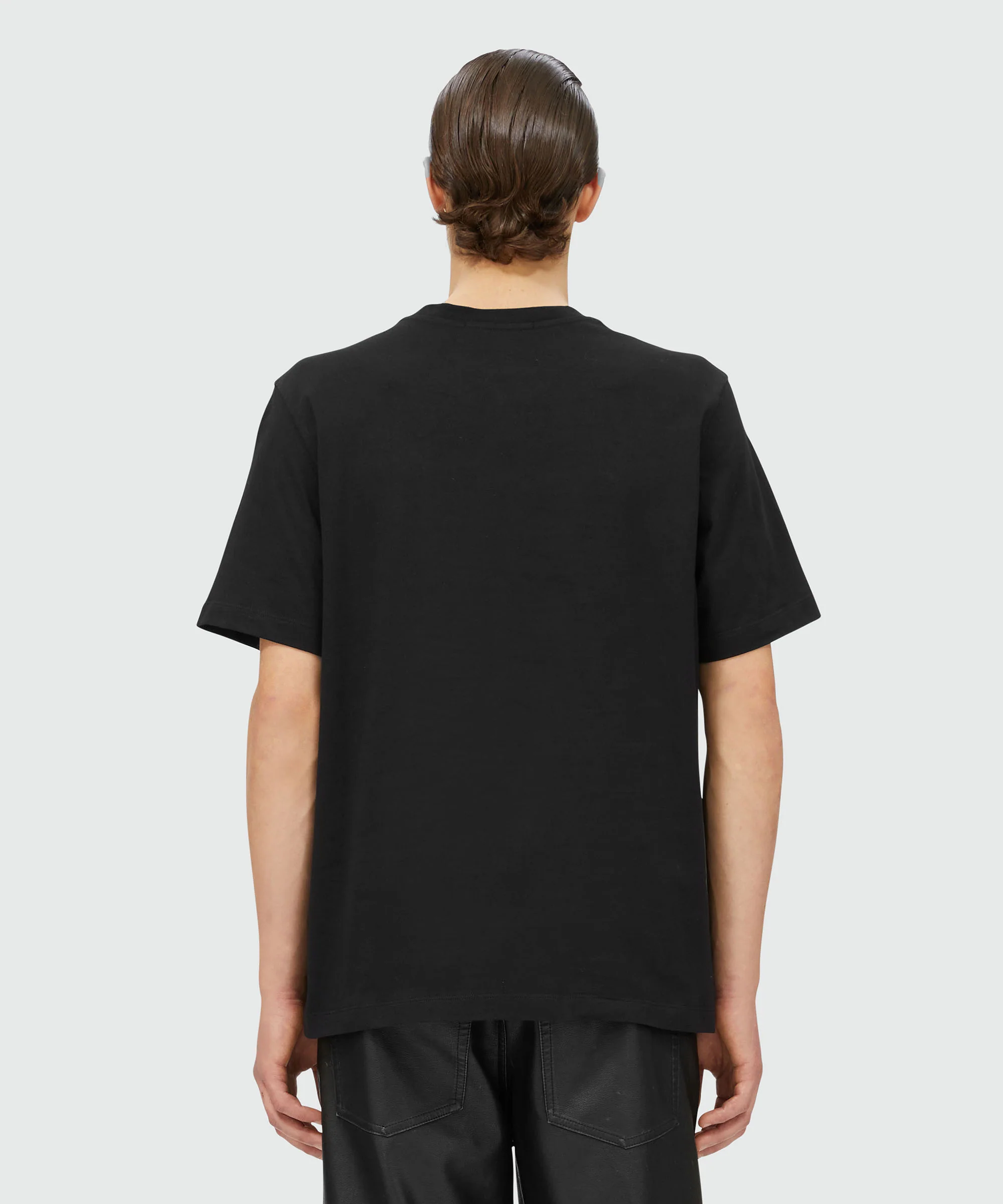 Round neck cotton T-shirt with micro logo - Image 3