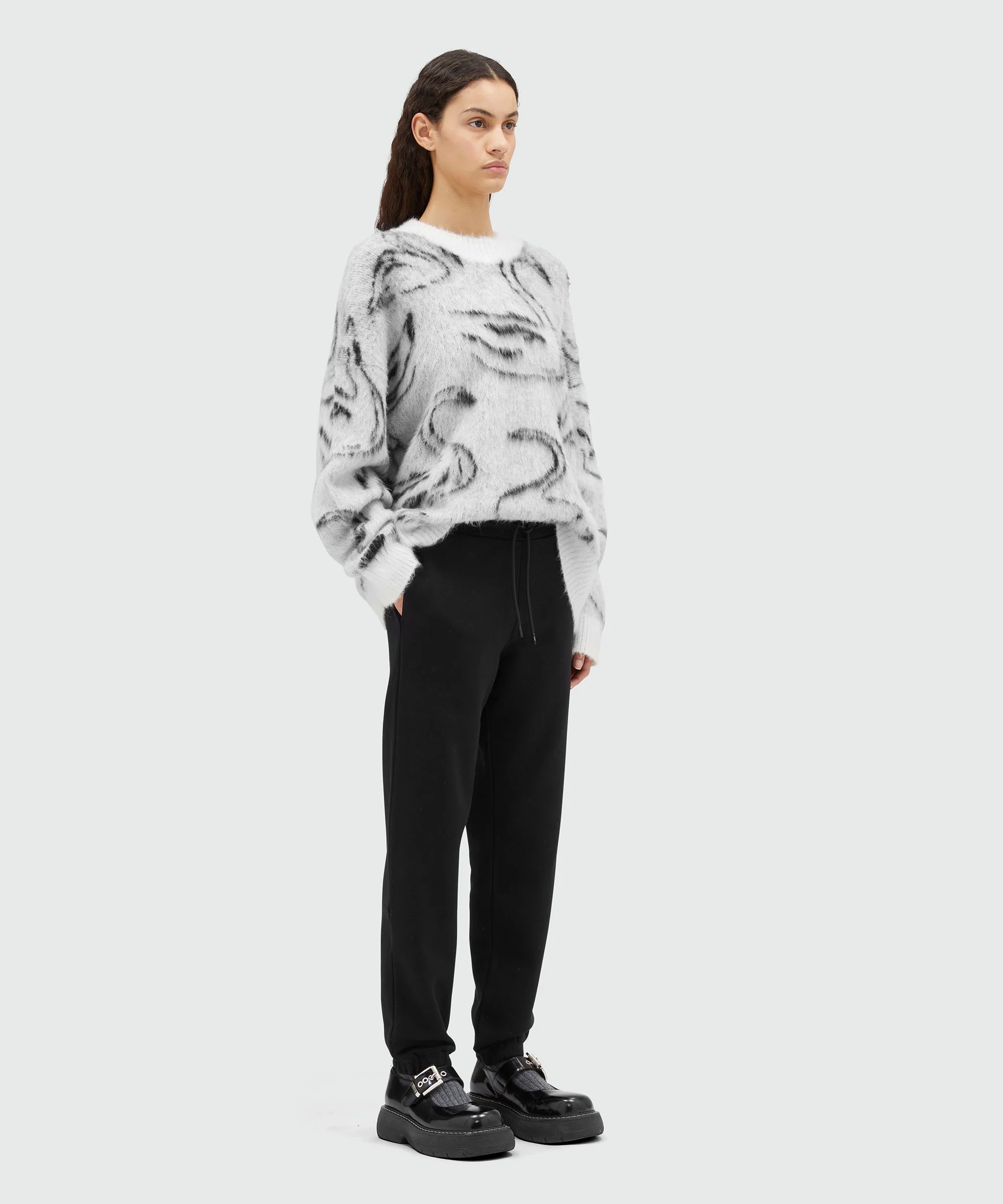 Track pants with high waist and drawstring - Image 4