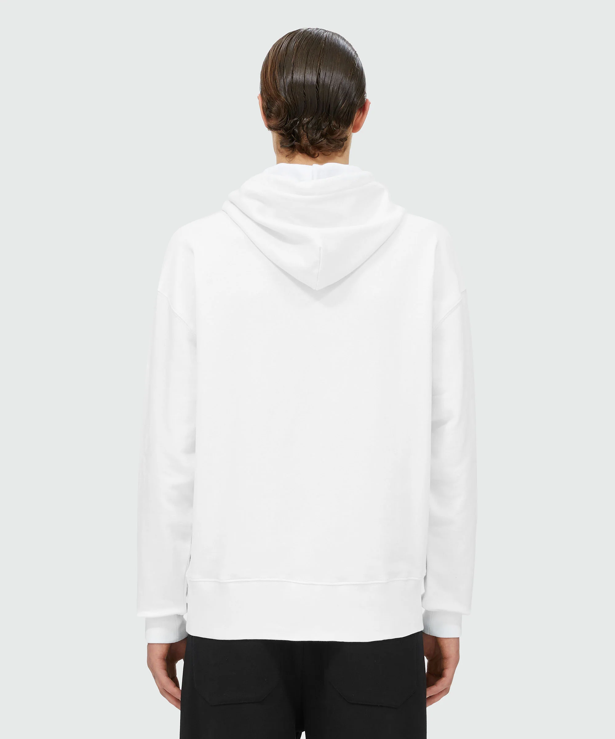 White cotton sweatshirt with graphic box logo - Image 3