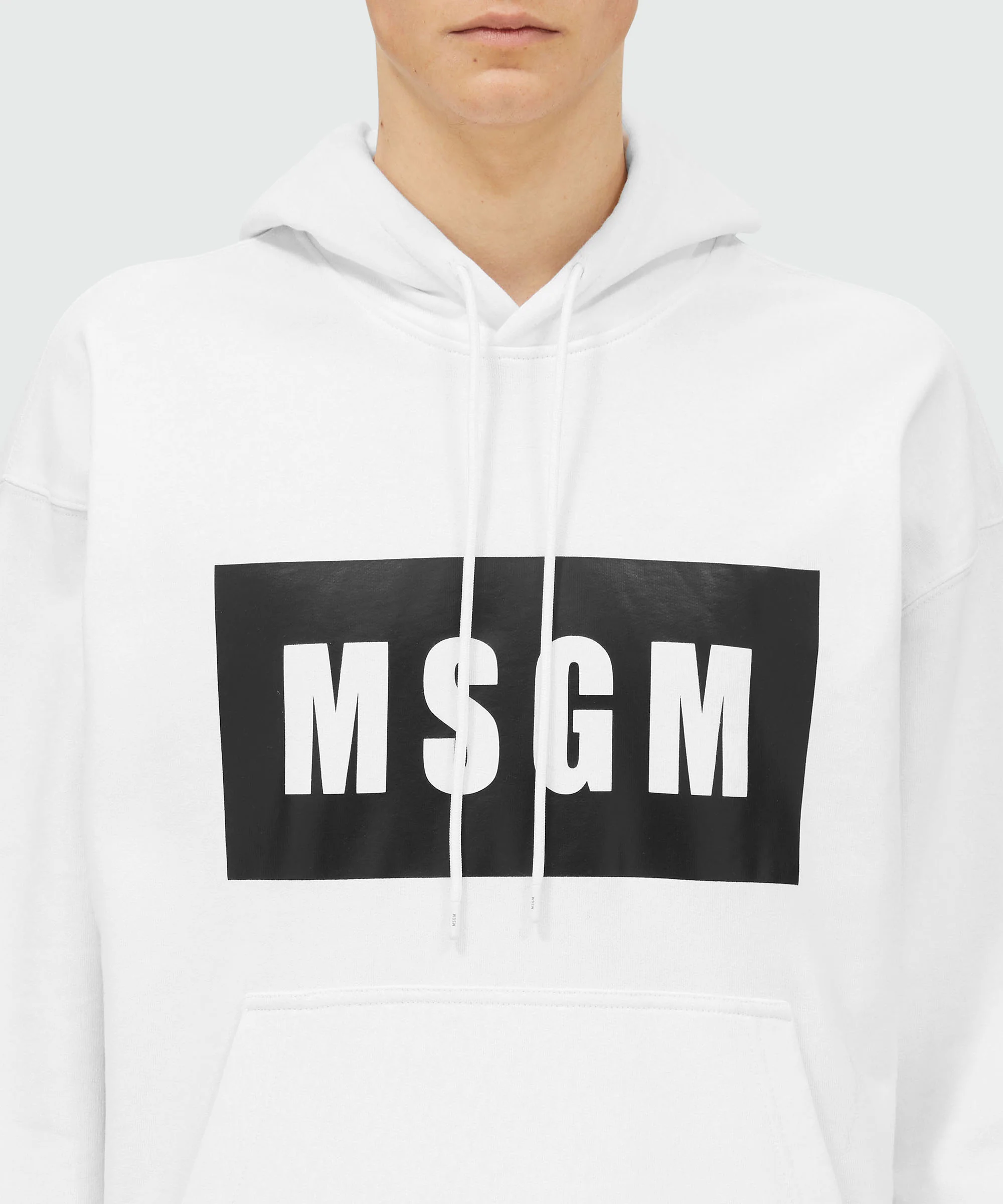 White cotton sweatshirt with graphic box logo - Image 5