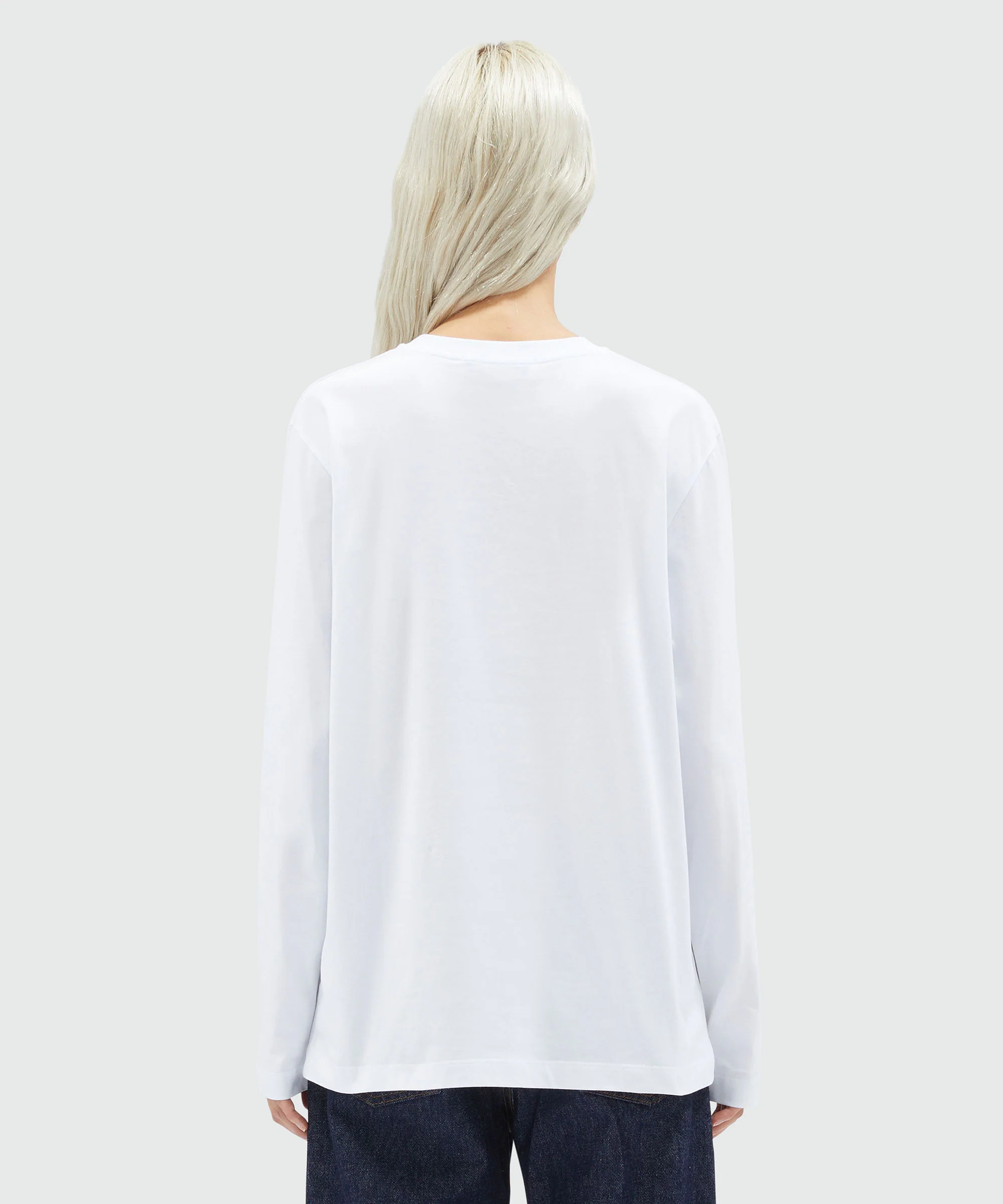White jersey T-shirt with micro logo - Image 4
