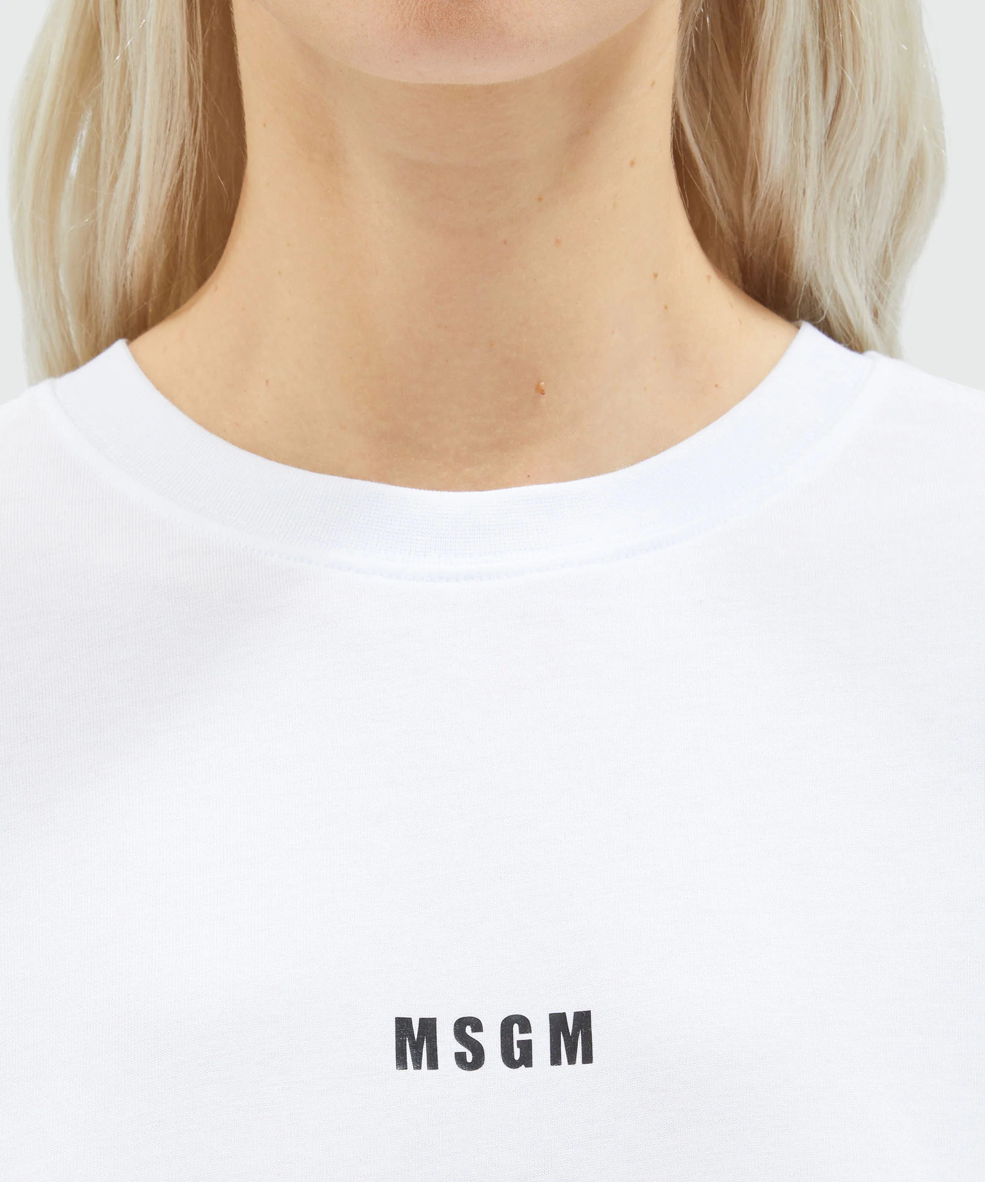 White jersey T-shirt with micro logo - Image 5